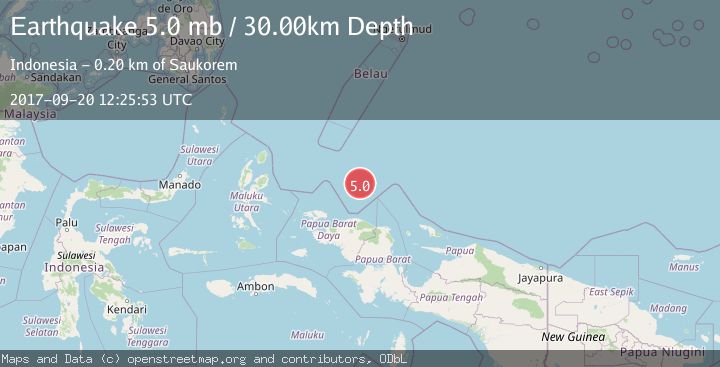 Map of PAPUA REGION, INDONESIA