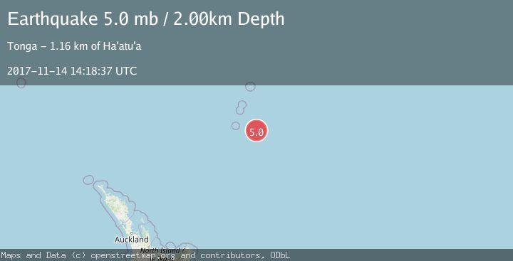Map of KERMADEC ISLANDS REGION