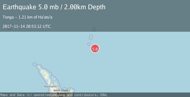 Map of KERMADEC ISLANDS REGION