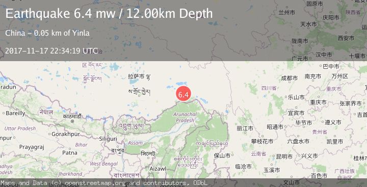 Map of EASTERN XIZANG-INDIA BORDER REG.