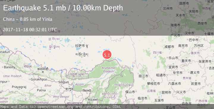 Map of EASTERN XIZANG-INDIA BORDER REG.