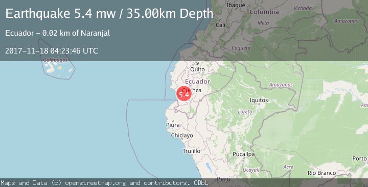 Map of NEAR COAST OF ECUADOR