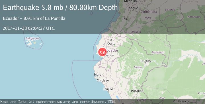 Map of NEAR COAST OF ECUADOR