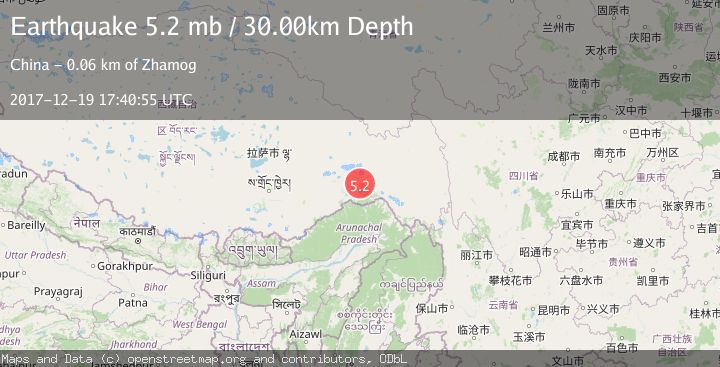 Map of EASTERN XIZANG-INDIA BORDER REG.