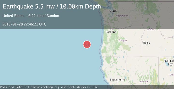 Map of OFF COAST OF OREGON