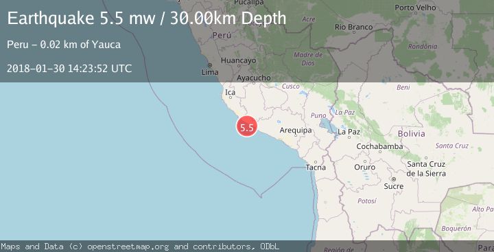 Map of NEAR COAST OF SOUTHERN PERU
