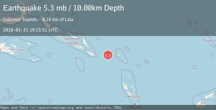 Map of SANTA CRUZ ISLANDS REGION