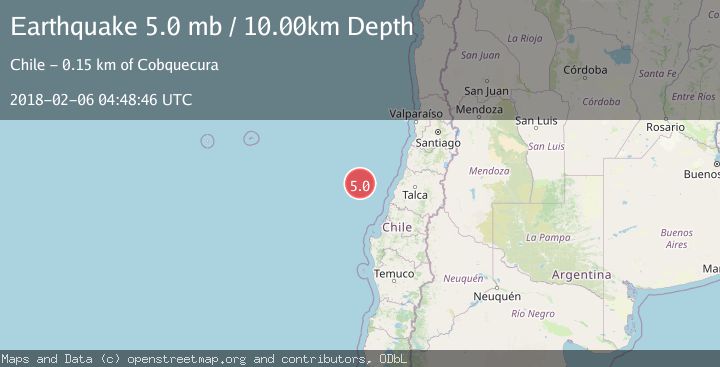 Map of OFF COAST OF MAULE, CHILE