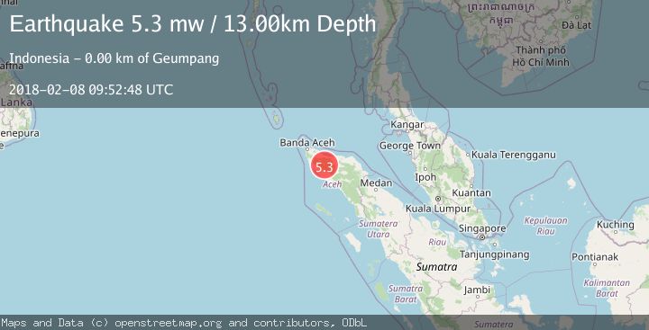 Map of NORTHERN SUMATRA, INDONESIA