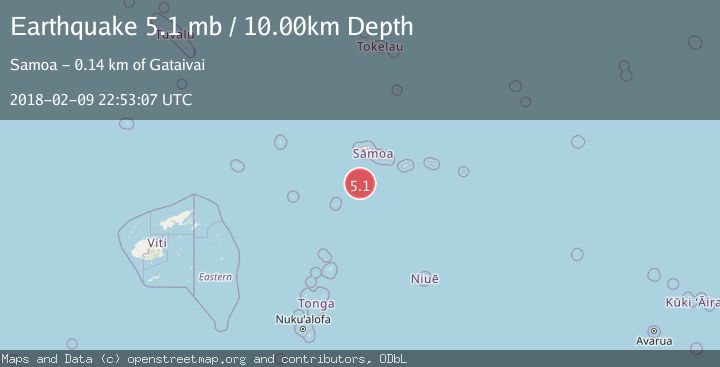 Map of SAMOA ISLANDS REGION