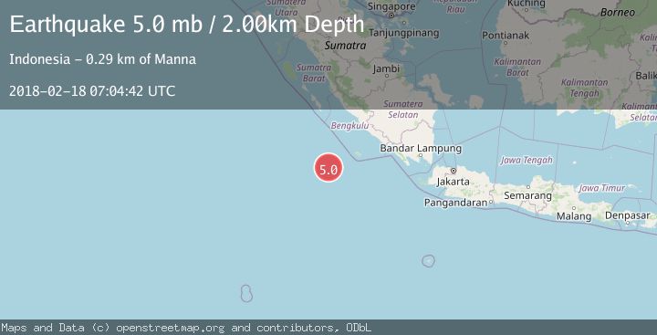 Map of SOUTHWEST OF SUMATRA, INDONESIA