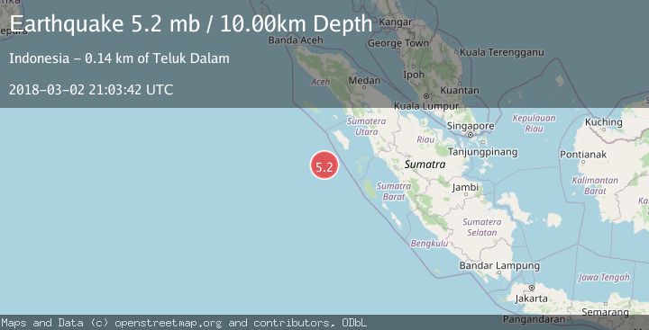 Map of SOUTHWEST OF SUMATRA, INDONESIA