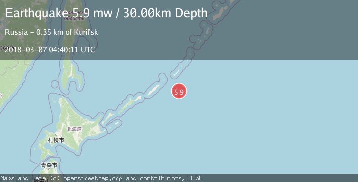 Map of EAST OF KURIL ISLANDS