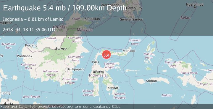 Map of MINAHASA, SULAWESI, INDONESIA