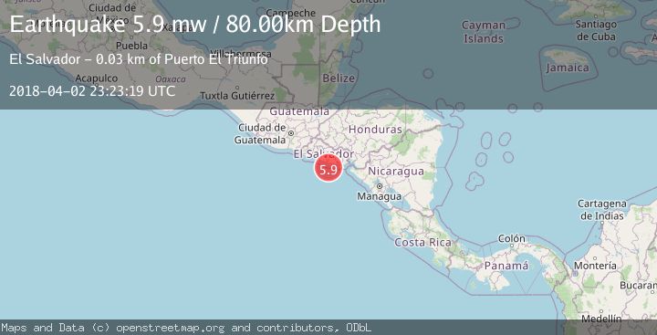 Map of OFFSHORE EL SALVADOR