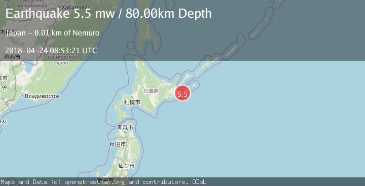 Map of HOKKAIDO, JAPAN REGION