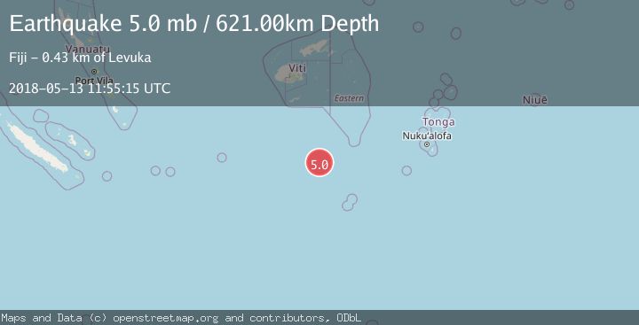 Map of SOUTH OF FIJI ISLANDS