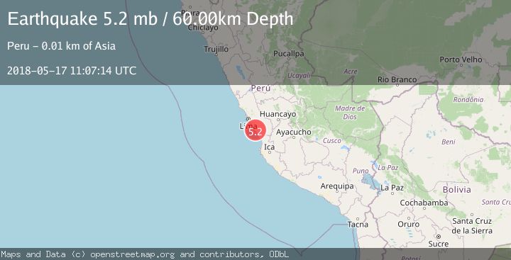 Map of NEAR COAST OF CENTRAL PERU