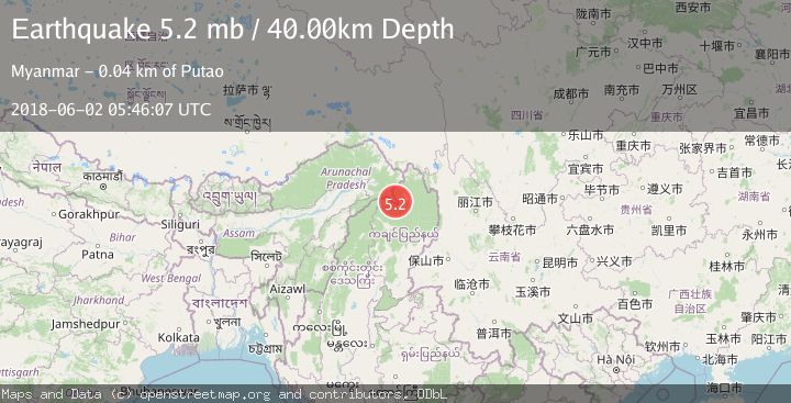 Map of MYANMAR-INDIA BORDER REGION