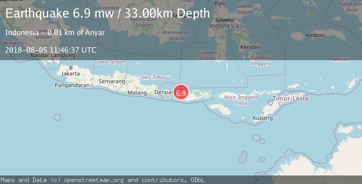 Map of LOMBOK REGION, INDONESIA