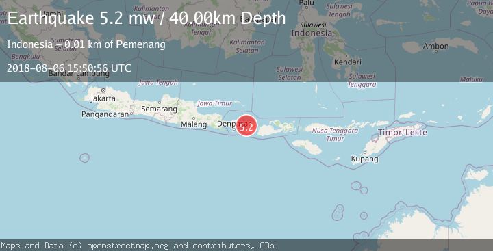 Map of LOMBOK REGION, INDONESIA