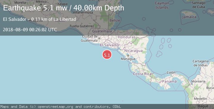 Map of OFF THE COAST OF EL SALVADOR