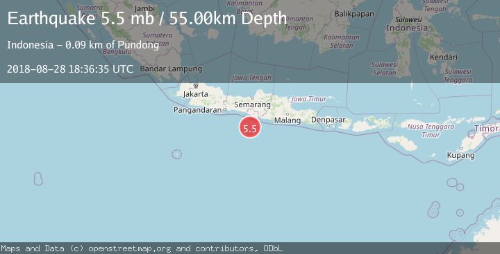 Map of JAVA, INDONESIA
