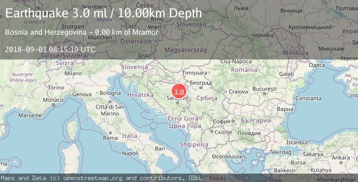 Map of BOSNIA AND HERZEGOVINA