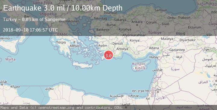 Map of DODECANESE IS.-TURKEY BORDER REG