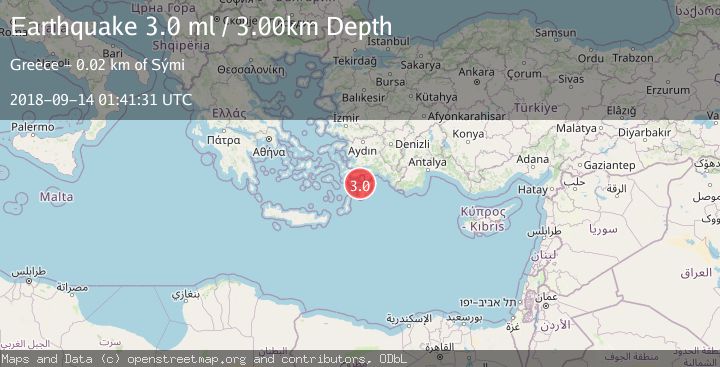 Map of DODECANESE IS.-TURKEY BORDER REG
