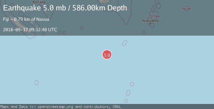 Map of SOUTH OF FIJI ISLANDS