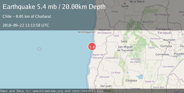 Map of OFFSHORE ANTOFAGASTA, CHILE