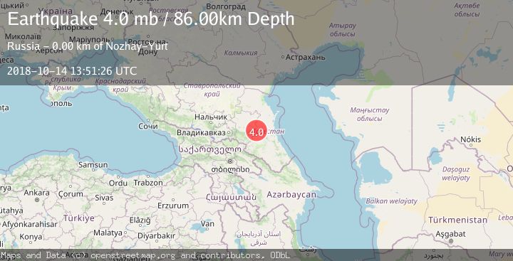 Map of CAUCASUS REGION, RUSSIA