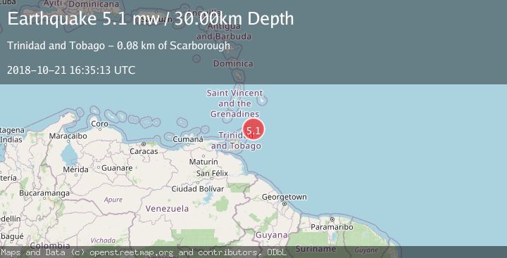 Map of TOBAGO REGION, TRINIDAD-TOBAGO
