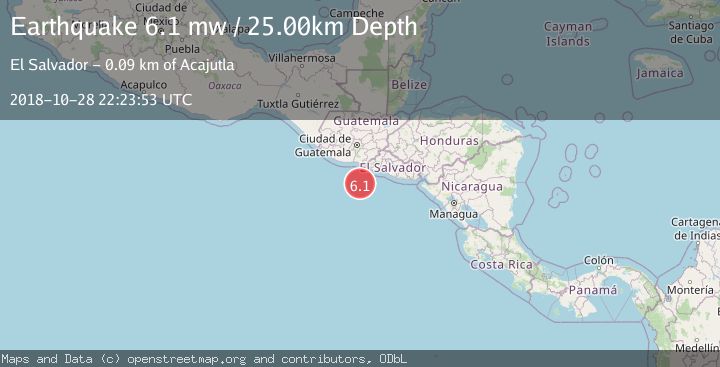 Map of OFFSHORE EL SALVADOR
