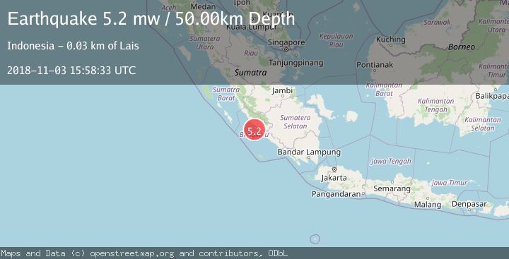 Map of SOUTHERN SUMATRA, INDONESIA
