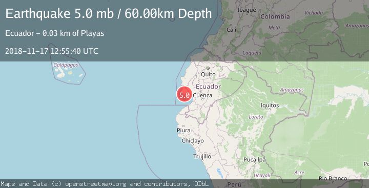 Map of NEAR COAST OF ECUADOR