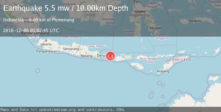 Map of LOMBOK REGION, INDONESIA