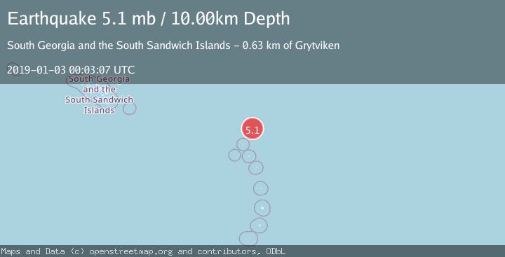 Map of SOUTH SANDWICH ISLANDS REGION