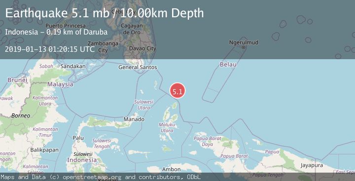 Map of NORTH OF HALMAHERA, INDONESIA