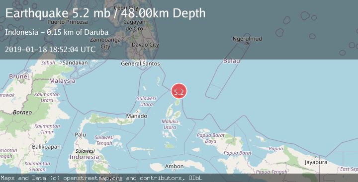 Map of NORTH OF HALMAHERA, INDONESIA