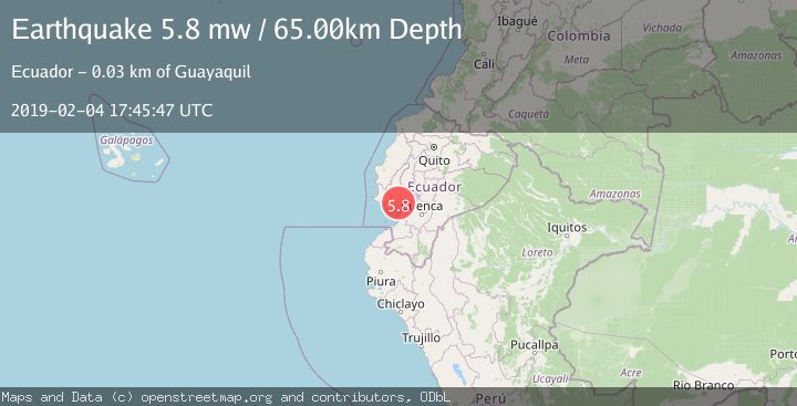 Map of NEAR COAST OF ECUADOR