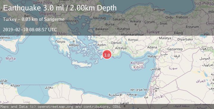 Map of DODECANESE IS.-TURKEY BORDER REG