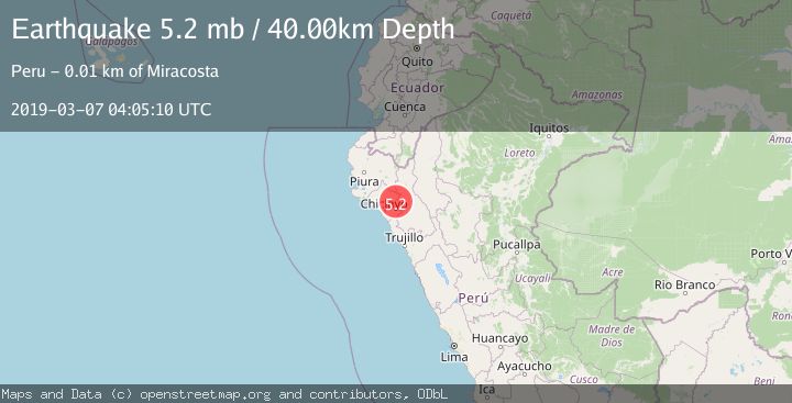 Map of NEAR COAST OF NORTHERN PERU