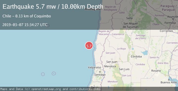 Map of OFF COAST OF COQUIMBO, CHILE