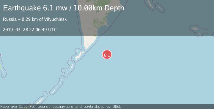 Map of EAST OF KURIL ISLANDS