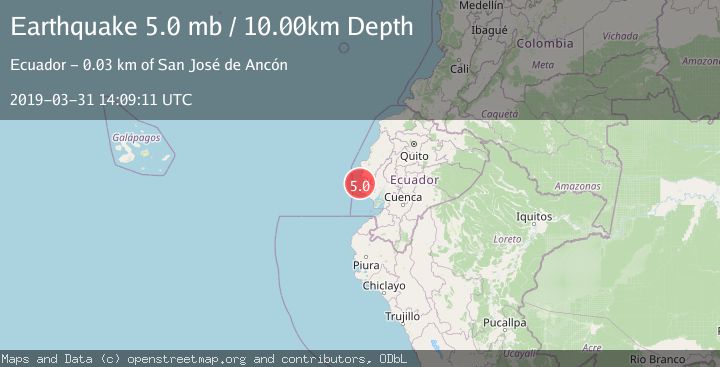 Map of NEAR COAST OF ECUADOR
