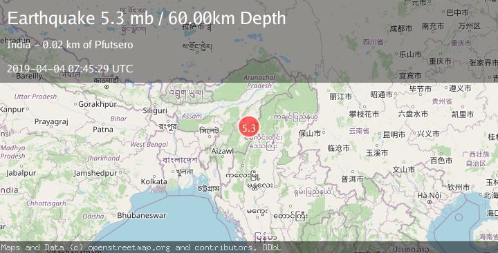 Map of MYANMAR-INDIA BORDER REGION