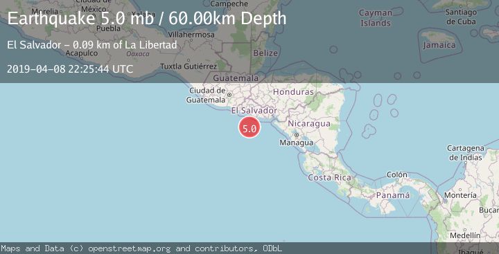 Map of OFFSHORE EL SALVADOR