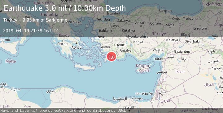 Map of DODECANESE IS.-TURKEY BORDER REG